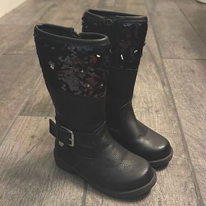 Nicole Miller Sequin Riding Boots - Black - size 6